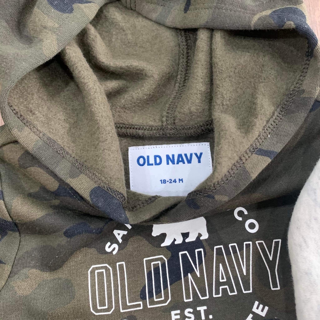 Áo hoodi bé trai có mũ hàng onavy size 12m-5y