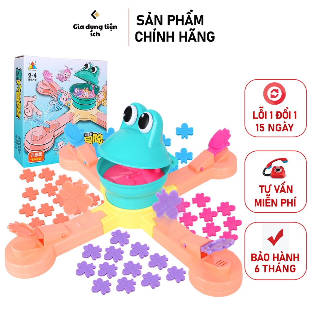 Đồ chơi ếch ham ăn Frog game xoay 360 độ vui nhộn cho bé -L2024