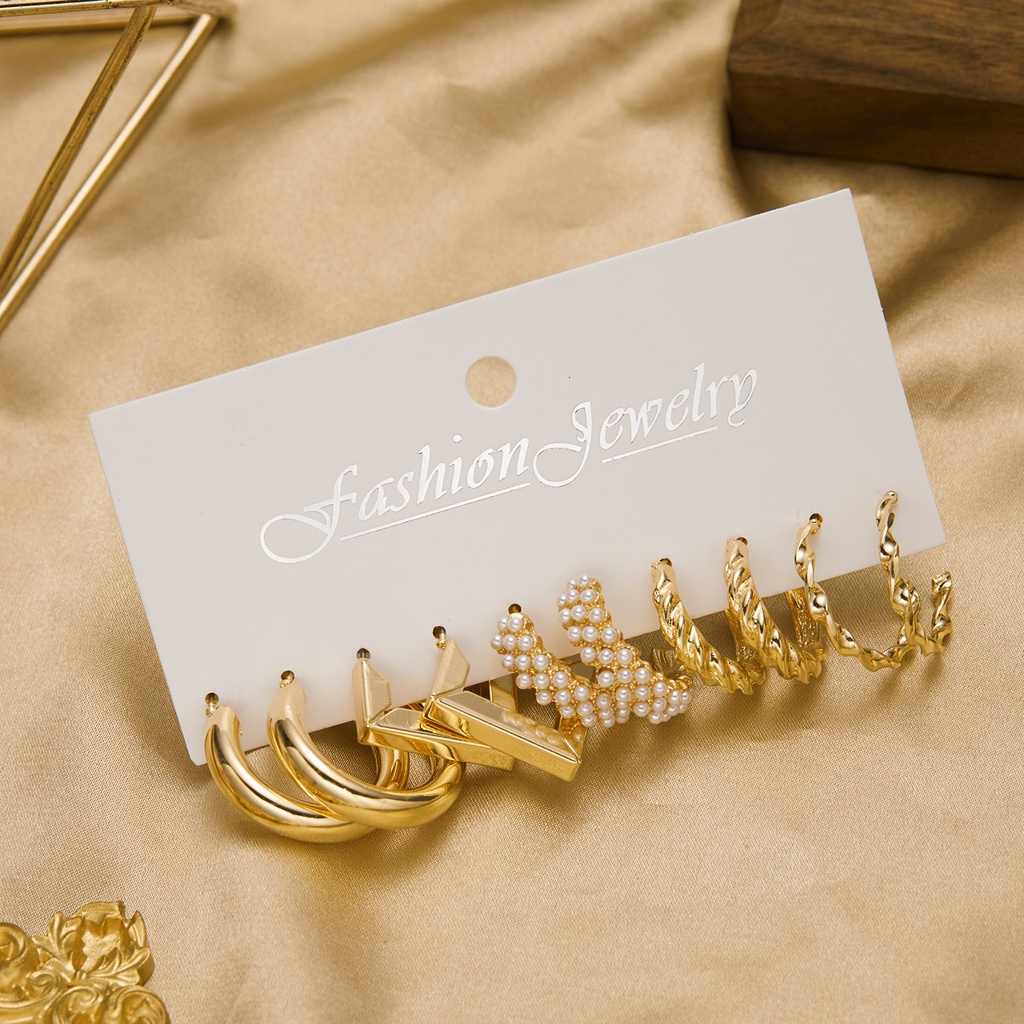 Set khuyên tai Rinhoo tùy chọn số lượng thời trang phong cách retro