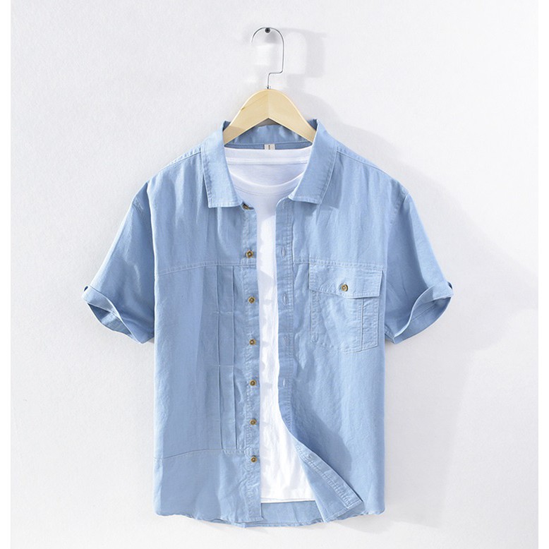 Áo Đũi Nam Sơ Mi Cộc Tay Đẹp Loại 1 - Có Túi Ngực | BigBuy360 - bigbuy360.vn