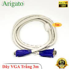 Dây cáp vga trắng đen 1,5m-3m-5m [phát ngẫu nhiên}