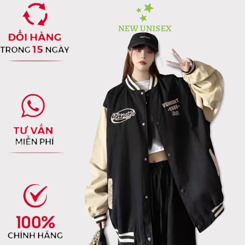 Áo Khoác Bomber Nữ Chất Liệu Da Lộn Hai Màu Thêu 1983 Kiểu Dáng Bóng Chày Form Chuẩn Mặc Đẹp [NEW UNISEX]