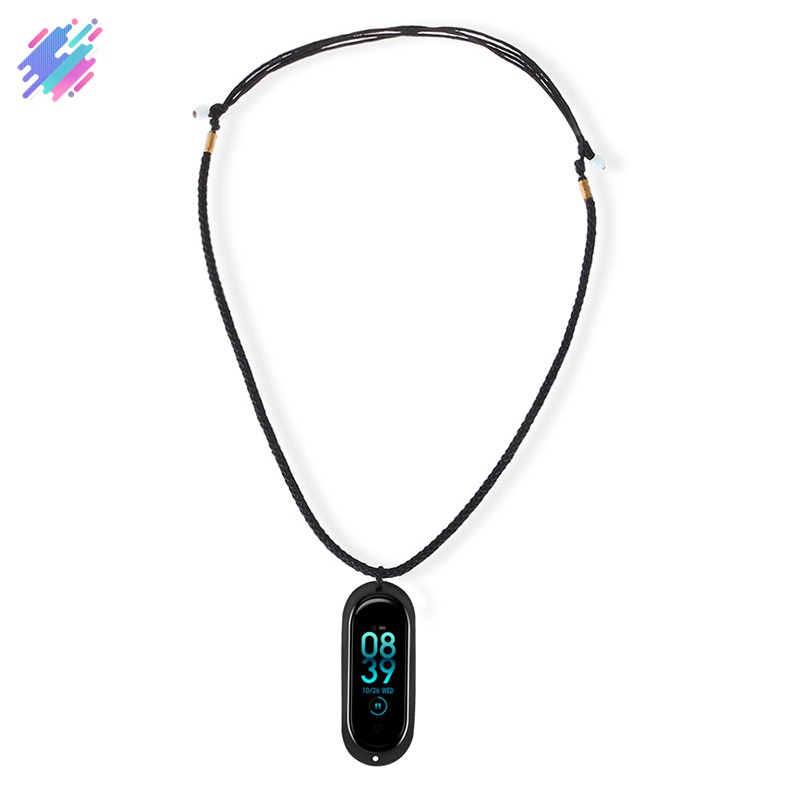 Vỏ bọc bảo vệ bằng silicon phối hai lỗ kèm dây đeo cổ dành cho vòng tay thông minh Xiaomi Mi Band 3/4