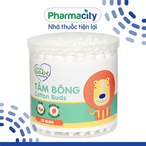 Tăm bông vệ sinh rốn và tai cho bé Pharmacity (Hộp 55 que)