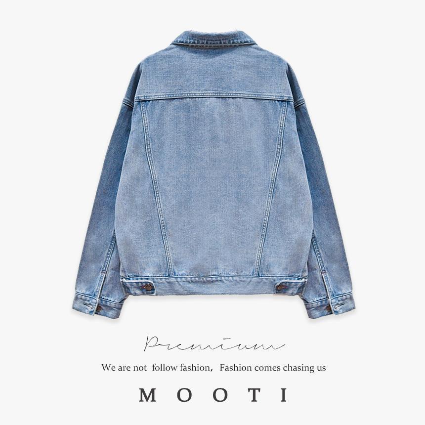 Áo Khoác Jean Dáng Rộng Dài Vừa Phải Phong Cách Hồng Kông Thời Trang Mới Cho Nữ