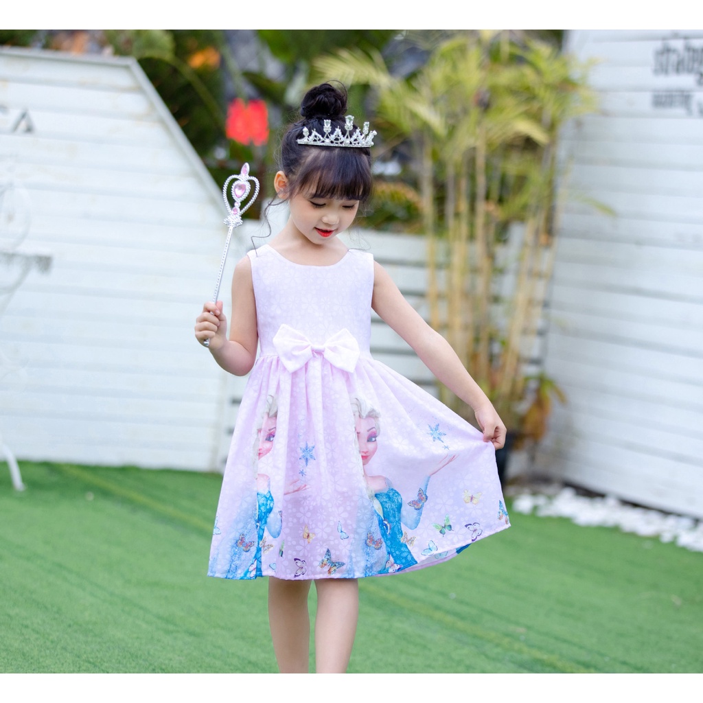 Cô Gái Váy Tutu Váy Không Tay Công Chúa Aisha 3-10 Tuổi Cho Trẻ Em Nơ Cổ Tích