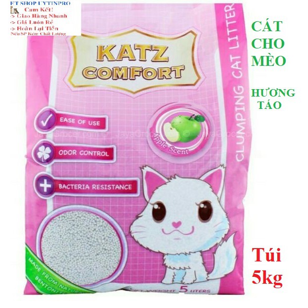 CÁT VỆ SINH CHO MÈO Katz Comfort Hương Táo Túi 5kg