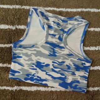 Áo thun bé gái croptop rằn ri