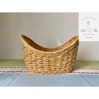Giỏ mây hình thuyền lòng sâu