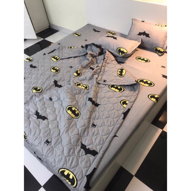 Bộ Chăn Ga Gối Hè Thu 5 Món- BatMan