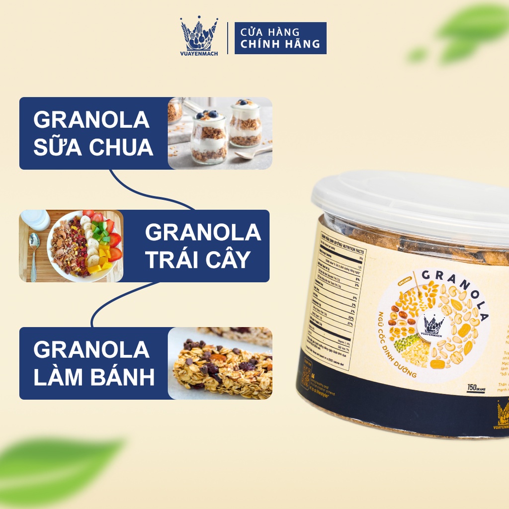 [SET 10 HỘP] Ngũ cốc Granola VUA YẾN MẠCH ăn kiêng healthy siêu hạt không đường 150gr