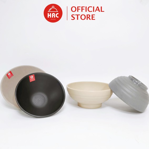 [100% Melamine] Bộ bát, tô canh, phở, bún tròn nhựa phíp có vân ở ngoài cao cấp