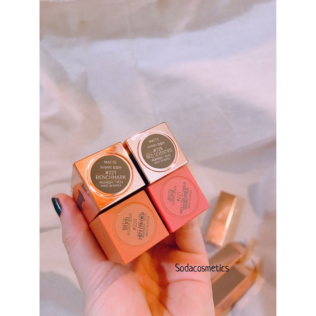 Son 3CE Matte Lip Color vỏ vàng #226 #227 #228 | BigBuy360 - bigbuy360.vn