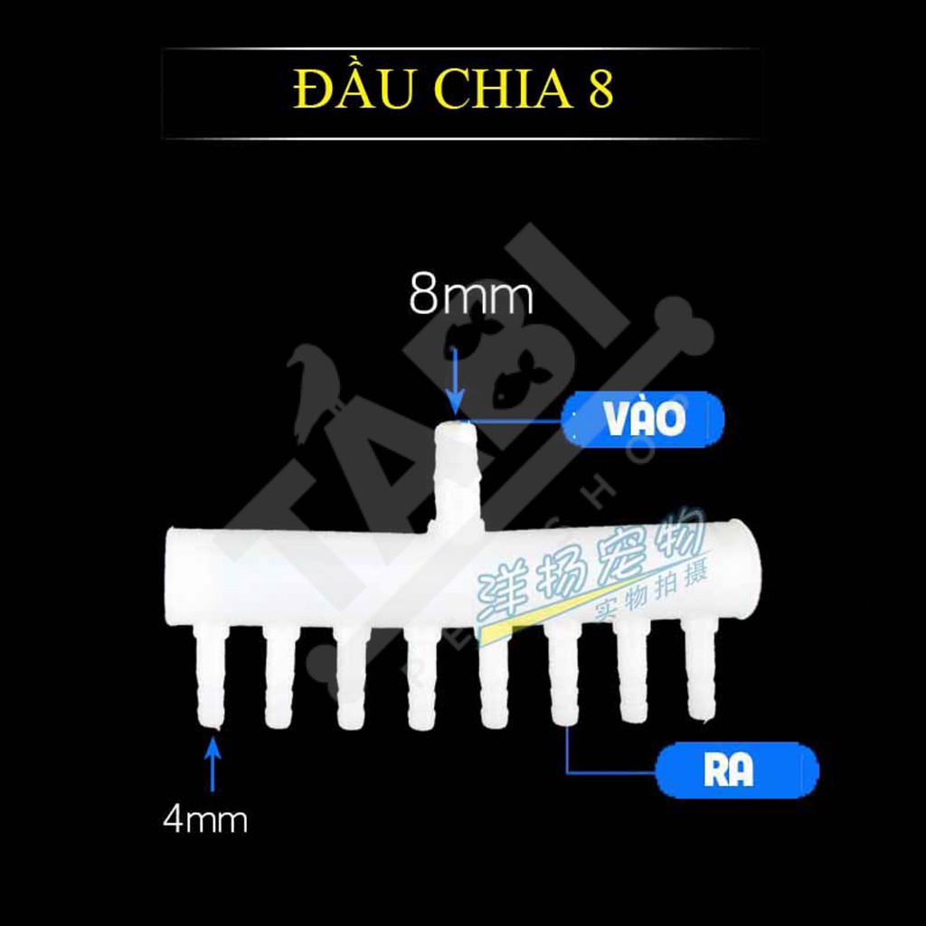 Ống Chia Dây Sủi Khí Oxy 4-6-8-10 Đầu Cho Hồ Cá Cảnh, Bể Cá Thuỷ Sinh