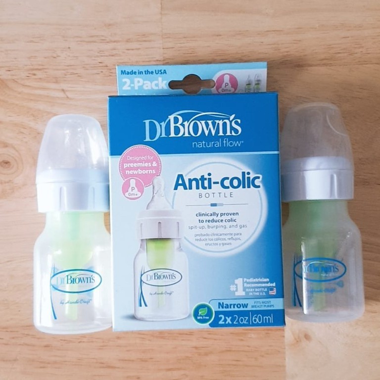 Set 2 Bình sữa Dr Brown's Option cổ thường chống sặc 60ml.