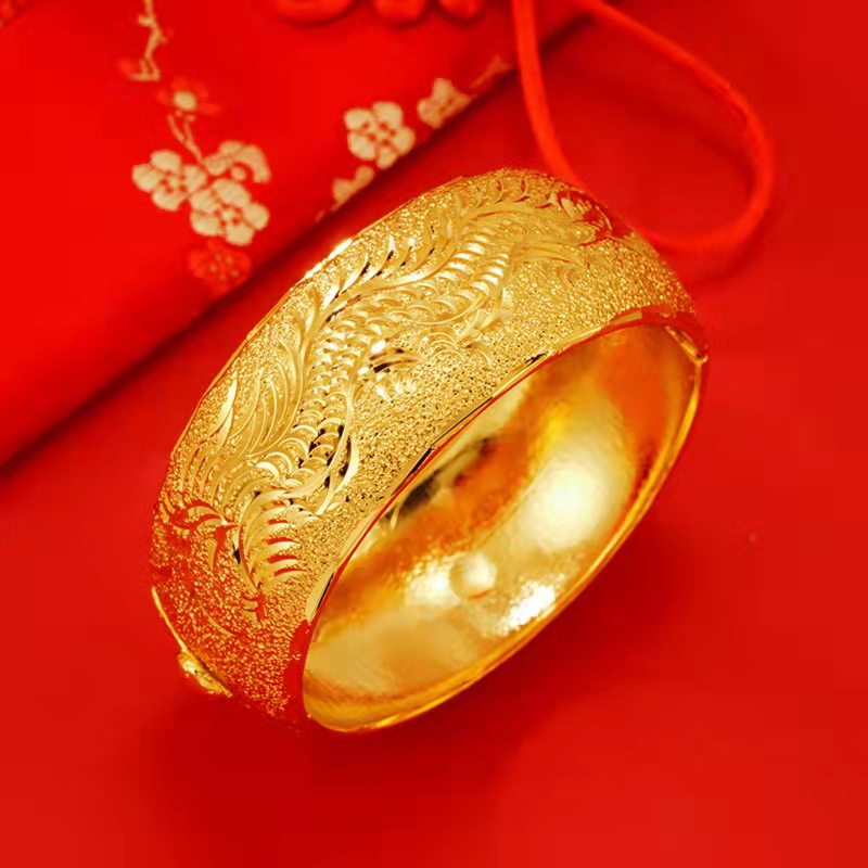 Cửa sổ trưng bày vàng cô dâu đám cưới lễ hội rồng và phượng vòng tay trang sức cưới giả vàng cô dâu trang sức vòng tay phụ nữ