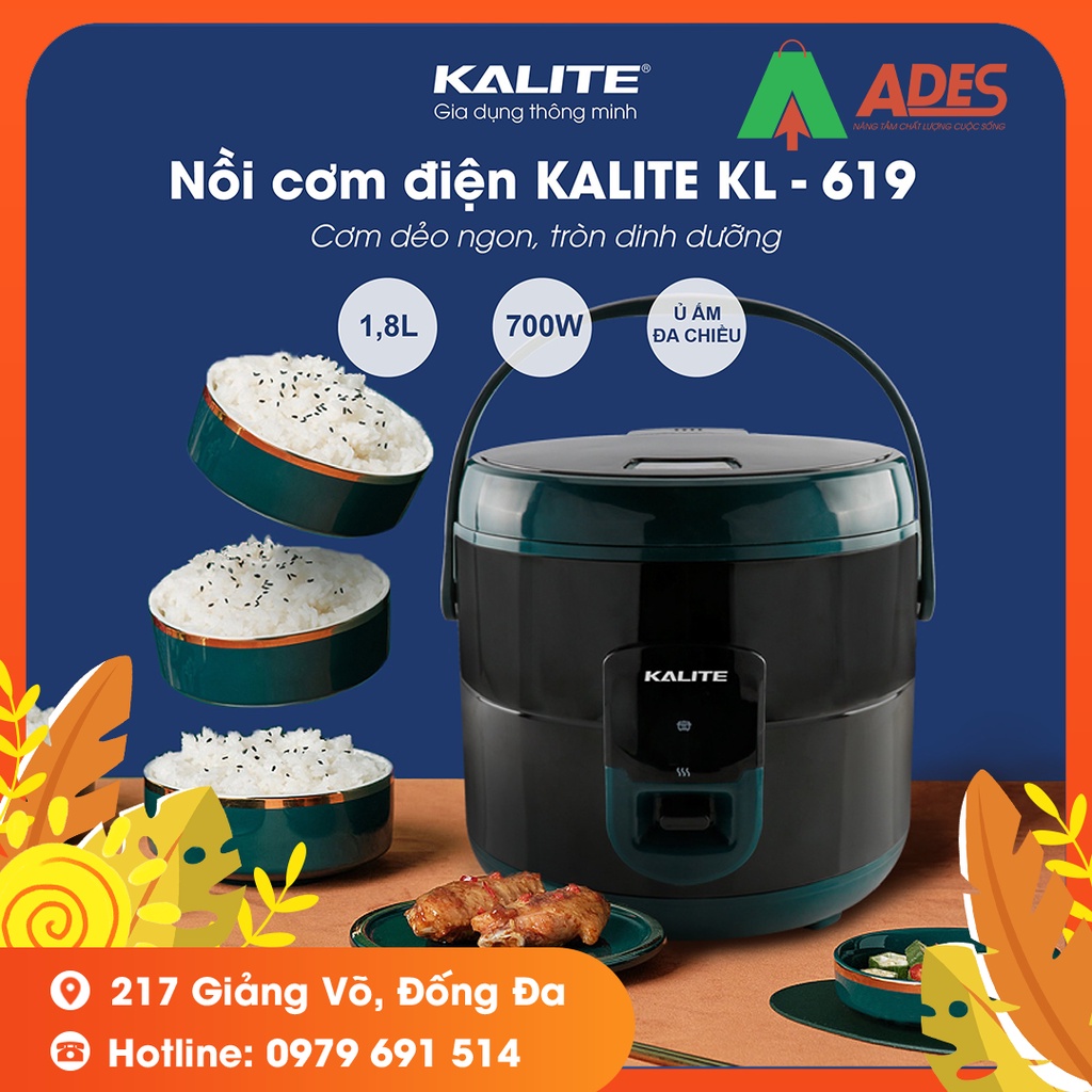 Nồi cơm điện đa năngg KALITE KL 619 1.8L đa chức năng - Bảo hành Chính hãng 12 Tháng - 1 đổi 1 trong 7 ngày - NEW 2021