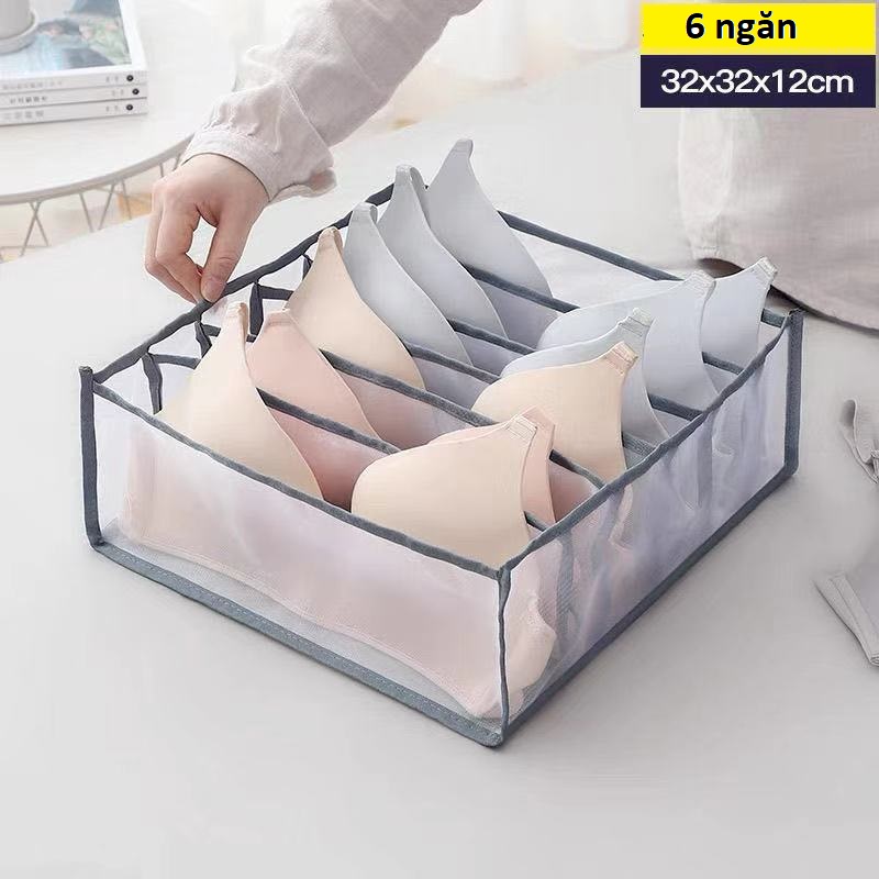 Khay Vải Đựng Đồ Lót/Quần áo Chia Ngăn Tiện Lợi