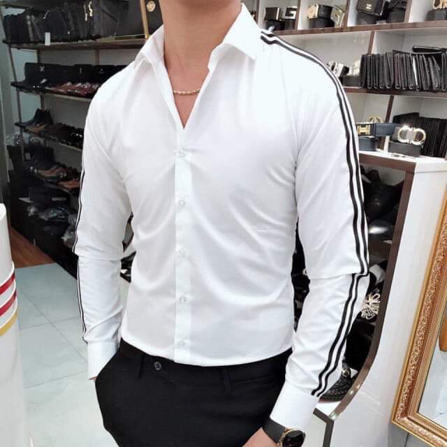 [KHUYẾN MÃI KHỦNG]Sơ Mi Phối Viền Tay Hàng Cao Cấp, Form Ôm Body Tôn Dáng , Sự Lựa Chọn Hoàn Hảo Cho Các Đấng Mài Râu