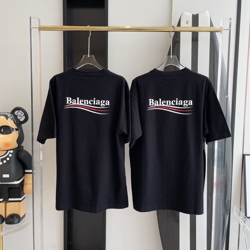 Áo Thun Balenc*iaga Wave Logo Printed bản cao cấp chuẩn 1:1, Áo Tee Balenc*iaga in chữ chất liệu cotton form oversize