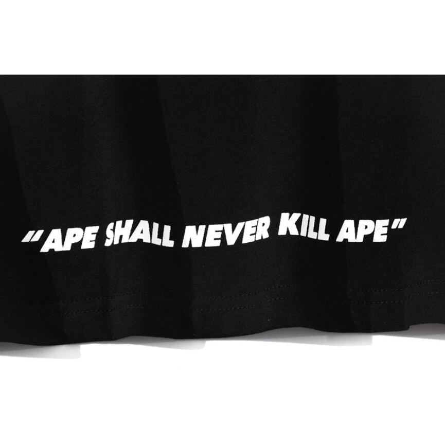 Áo thun cotton tay ngắn in hình chủ đề bape thời trang