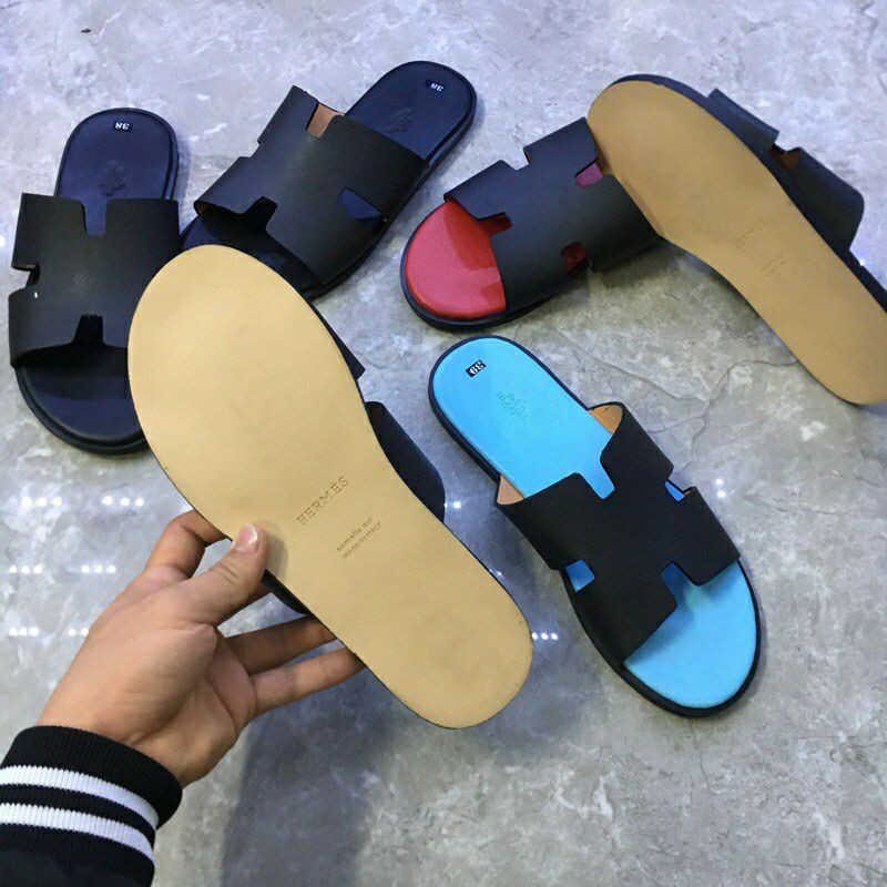 🔥HÀNG SIÊU CẤP🔥 Dép HM nam quai ngang chữ H đế gỗ quai da nhẵn siêu bền full size 38-43