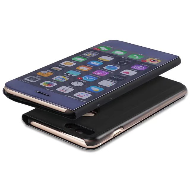 Bao da điện thoại nắp gập tráng gương sang trọng cho iPhone 8 Plus | BigBuy360 - bigbuy360.vn
