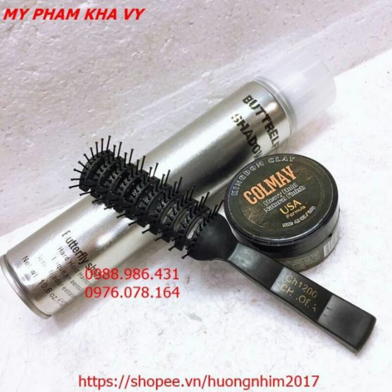 [Mỹ Phẩm Hồng Sơn] Combo Gôm Sáp Vuốt Tóc Nam Colmav + Gôm Xịt Tóc Cứng ( Tặng lược bán nguyệt )