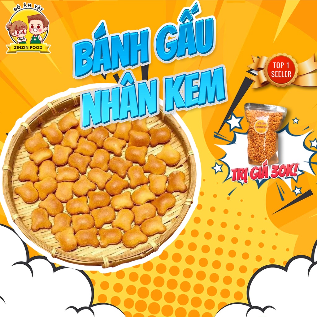 Bánh gấu nhân kem ZINZIN FOOD béo ngậy thơm ngon đặc biệt khó cưỡng giao hàng siêu tốc