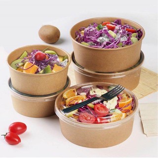 10 Cái tô giấy kraft màu nâu  đủ size