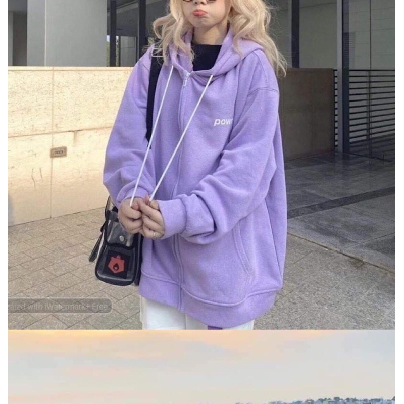 Áo khoác nữ fomr rộng Hàn Quốc, áo hoodie nữ form rộng có dây kéo đi học | BigBuy360 - bigbuy360.vn