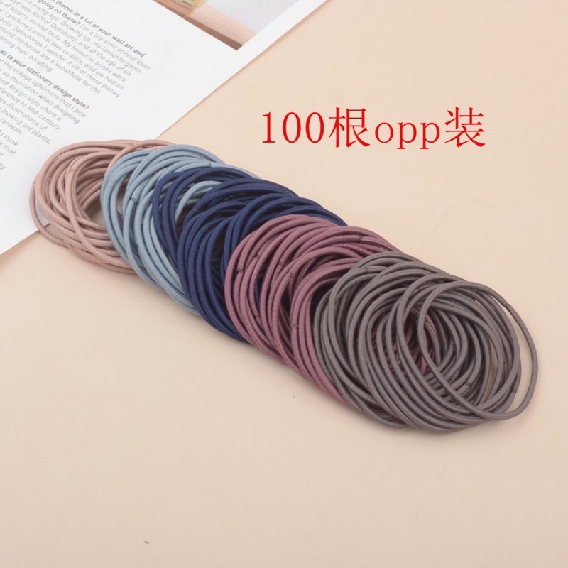 Hộp 100 dây buộc tóc đơn giản dành cho nữ