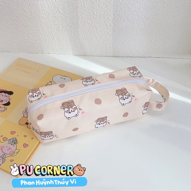 Hộp bút - bóp viết vải dù hình gấu thỏ cute