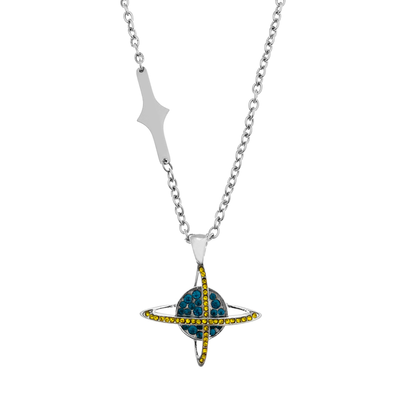 Dây Chuyền Mặt Hình Hành Tinh Đính Đá Độc Đáo Phong Cách Hip-Hop