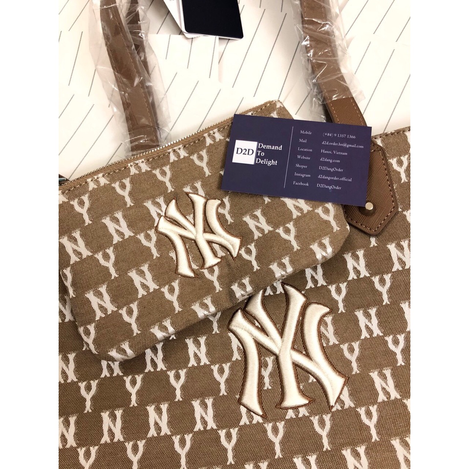 Túi Đeo Vai MLB Bản To Kèm Ví Nhỏ Logo Thêu Họa Tiết Mono Siêu Đẹp