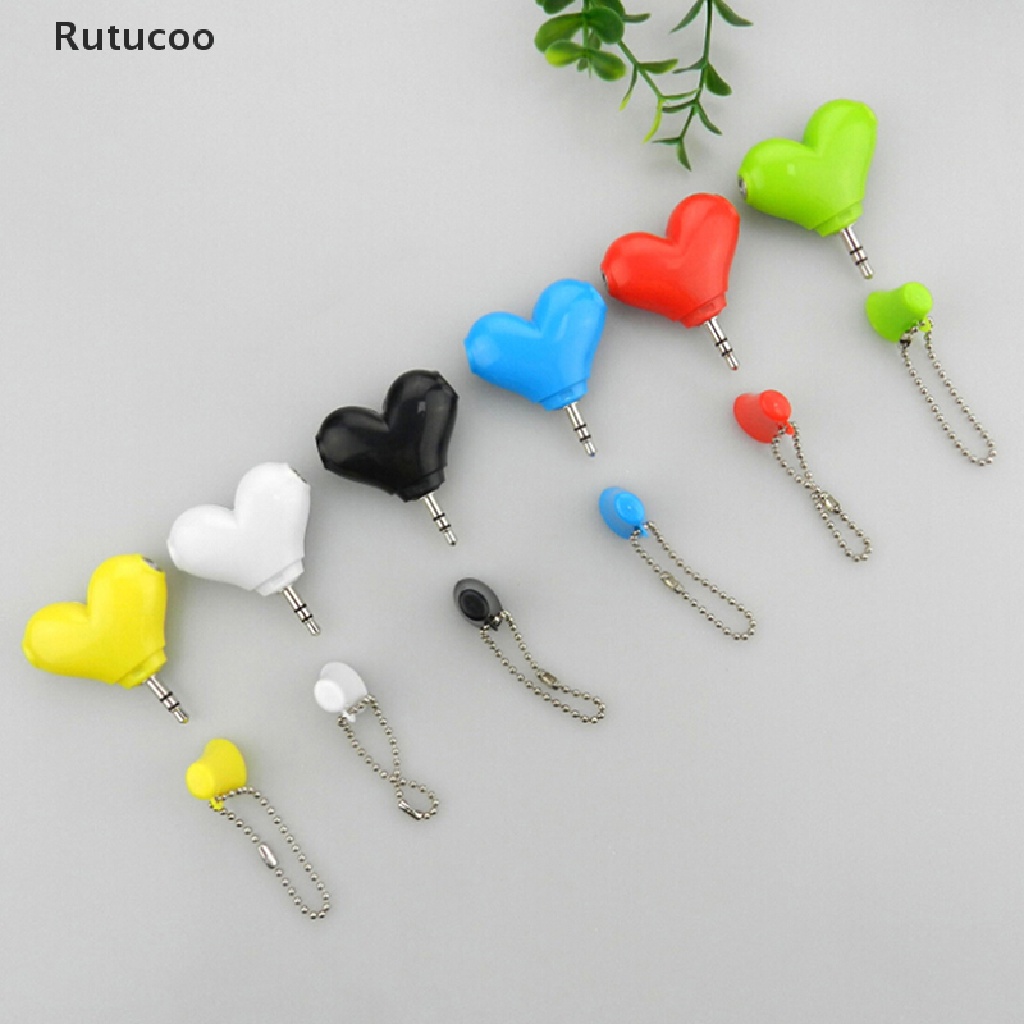 1 giắc cắm tai nghe Rutucoo 3.5mm hình trái tim dễ thương