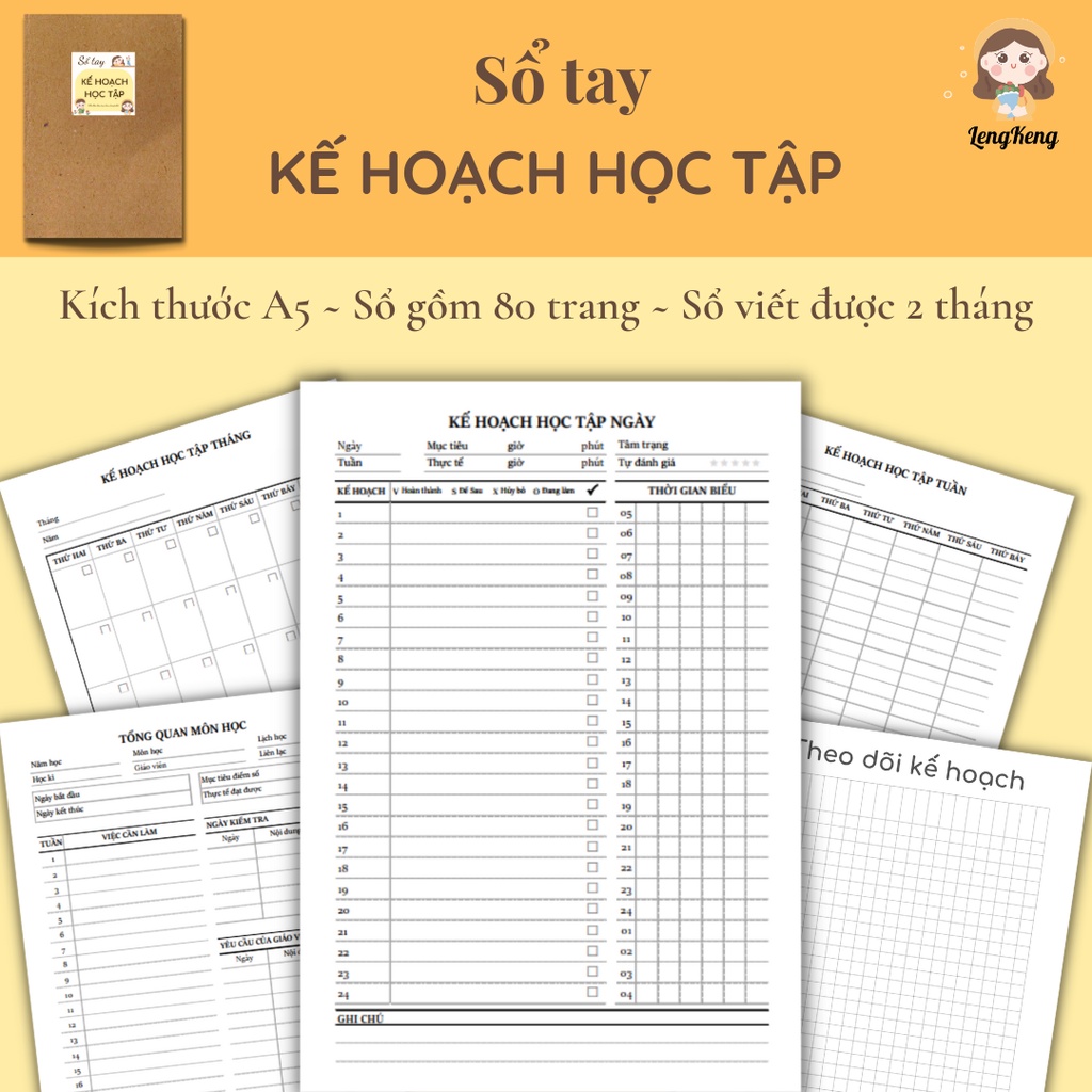 [Sổ tay Kế hoạch học tập]  Study Planner - Sổ tay kế hoạch cuộc đời, phát triển bản thân