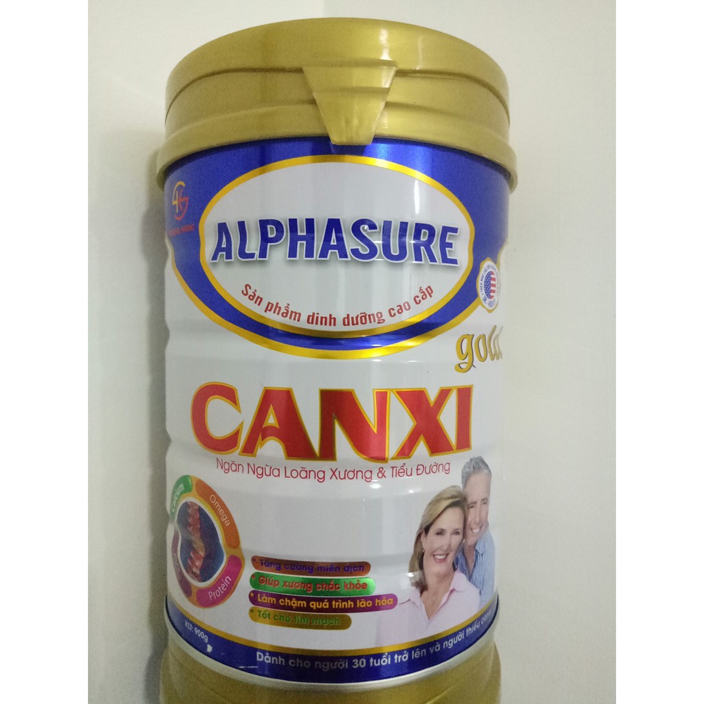 Sữa Canxi Gold 900g (Alpha)- Cung cấp canxi cho Xương Chắc Khỏe - Chống loãng Xương ngừa tiểu đường