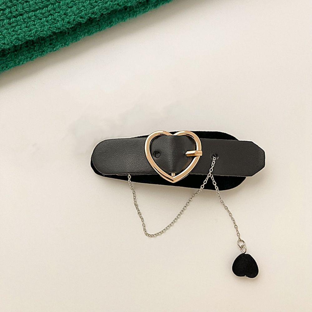 QQMALL Kẹp Tóc Hình Nơ Phối Dây Xích Tua Rua Phong Cách Vintage Dành Cho Nữ