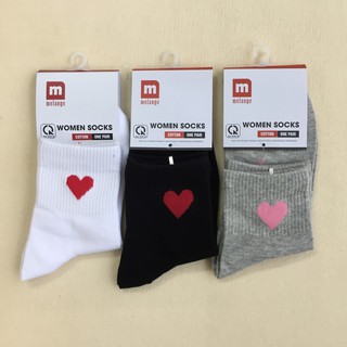 Sét 3 Đôi Tất/Vớ Nữ Cao Cấp Melange Cổ Cao Sợi Cotton Thấm Hút Mồ Hôi, Khử Mùi MC0215
