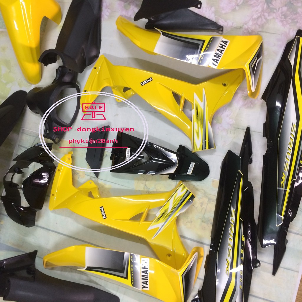 Dàn áo xe  Sirius RC -Full vỏ  nhựa xe sirius màu Vàng -mủ ABS loại 1