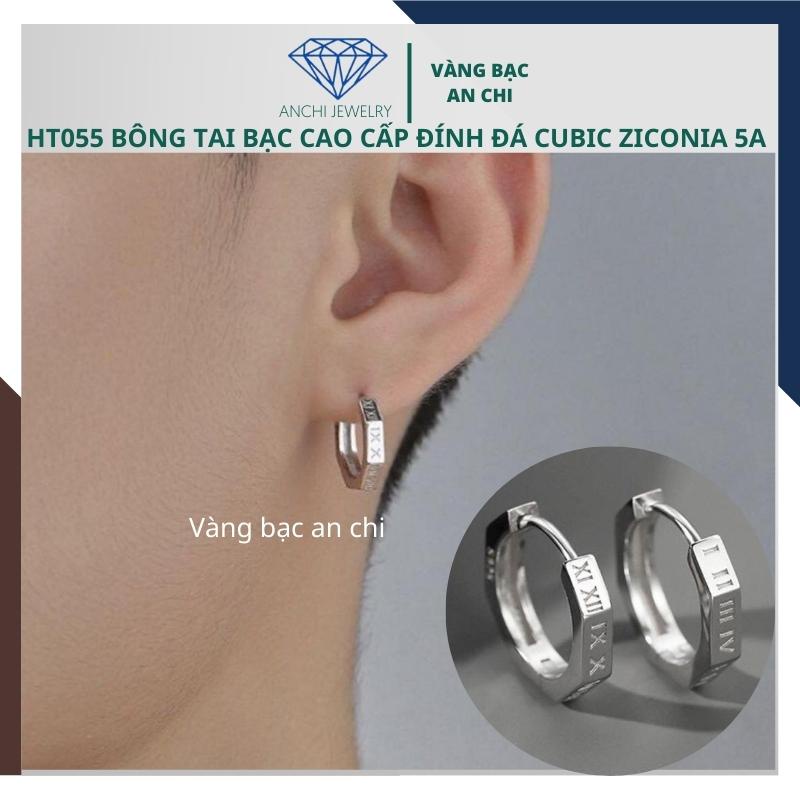 Khuyên tai nam nữ tròn bạc nhiều mẫu - bạc ý 925 cao cấp , Anchi jewelry