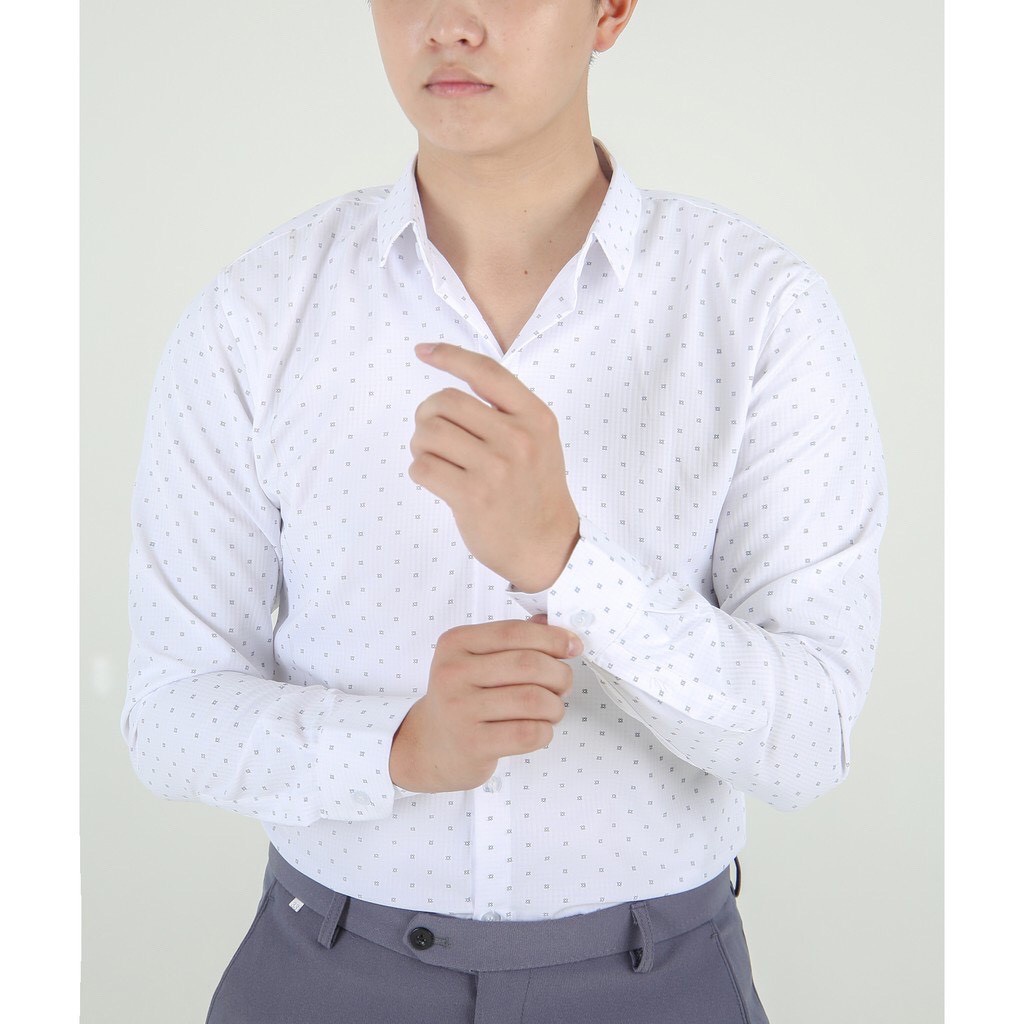 Áo Sơ Mi Nam Dài Tay Body Họa Tiết Nhỏ Gấp Hộp Cao Cấp Vải Trơn Mát Chống Nhăn Vnicestore