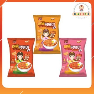 [Dạng gói] Bánh gạo tokpokki Hàn Quốc ăn liền hoa sao tim kèm chả cá vị cay ngọt, vị phô mai, vị dầu mè - tokbokki