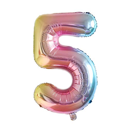 Bóng Bay Kỹ Thuật Số 32 Inch Màu Sắc Gradient Độc Đáo Trang Trí Tiệc Sinh Nhật