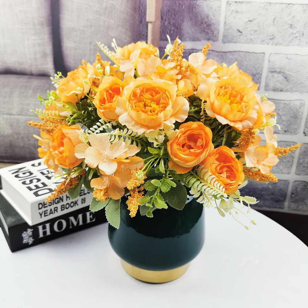 CONOPERY Bó hoa nhân tạo với 5 loại hoa bằng lụa dùng trang trí DIY