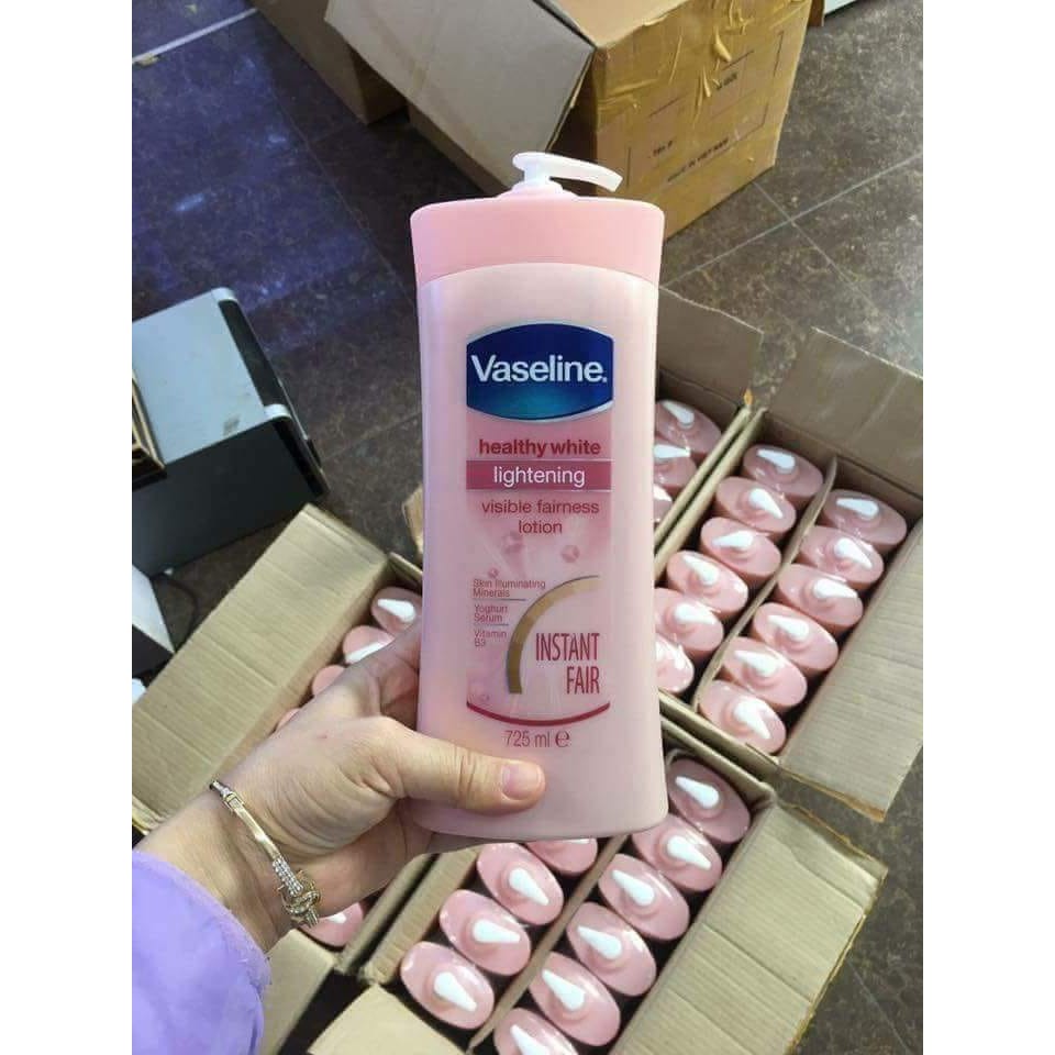 Sữa dưỡng thể Vaseline Healthy White UV Lightening 725ml Không gây nhờn rít,cung cấp thêm độ ẩm cần thiết cho da