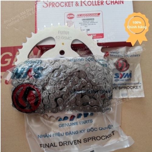 Nhông sên đĩa Galaxy 50 Sym chính hãng, bộ nhông xích sym