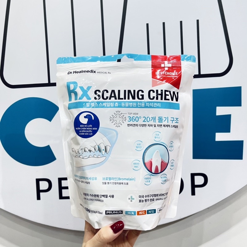 Bánh gặm tốt cho răng Dr.Healmedix Rx Scaling Chew 150g (12,5g x 12 gói)