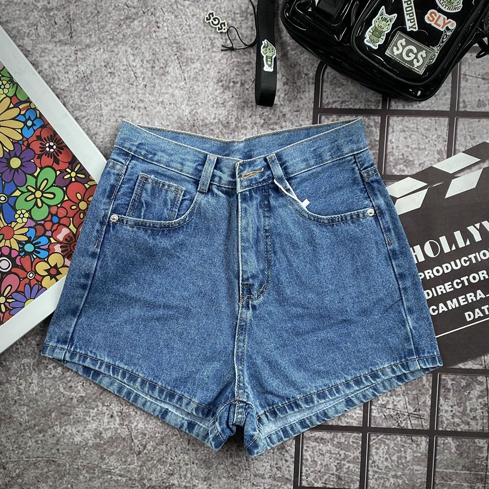 Quần Short Jean Nữ Lai Cuôn Trơn Basic Phong Cách Trẻ Trung Năng Động 3 Màu | BigBuy360 - bigbuy360.vn